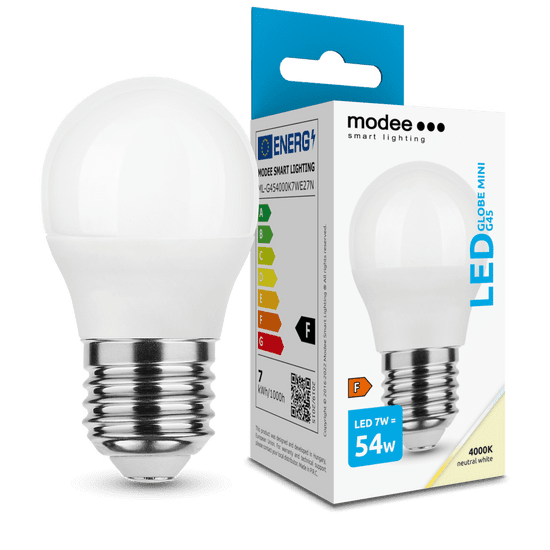 Modee Lighting LED Globe Mini izzó G45 7W E27 semleges fehér (MLG454000K7WE27N)