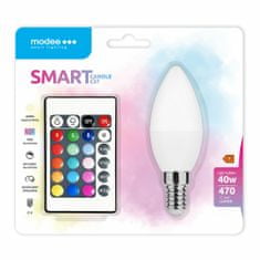 Modee LED Smart bulb Candle C35 4.9W E14 270° RGB+W 470 lm (MSL-C4.9WE14RGB-R) + vezérlő