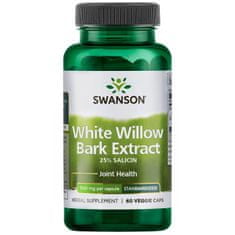 Swanson White Willow Bark Extract (extrakt z Vrby bílé) 500 mg, 60 rostlinných kapslí - EXPIRACE 6/23