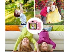 Verkgroup Aku. digitális fényképezőgép LCD gyerekeknek SD rózsaszín + tok és szíj
