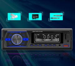 Dexxer 1DIN LCD autórádió RGB 4x50W MP3 2x USB Bluetooth 12V + távirányító