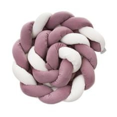 BELISIMA Fonott rácsvédő kiságyba aksamit krémszínű sötét rózsaszín