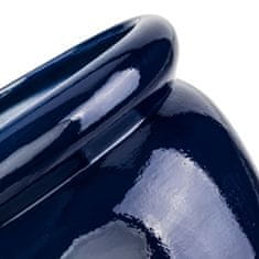botle Virágcserep kobalt gránát virágcserép csészealjjal kerek DxH 220 mm x 240 mm felületű fényes kerámia modern csillogás