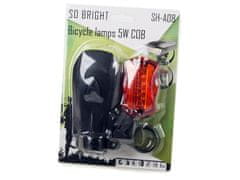 Verkgroup Szett univerzális LED COB kerékpár lámpa 5W + hátsó lámpa