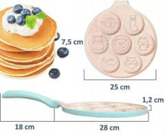 Dexxer Serpenyő palacsinta és tojás sütéséhez 25 cm-es állat kerámia bevonattal
