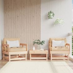 Greatstore 2 db tömör fenyőfa kerti szék párnákkal