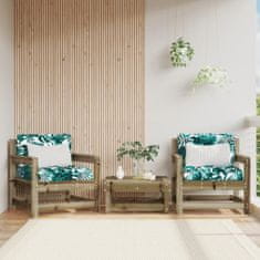 Greatstore 2 db tömör impregnált fenyőfa kerti szék párnákkal