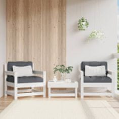 Greatstore 2 db fehér tömör fenyőfa kerti szék párnákkal