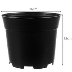 BigBuy 200 darabos műanyag ültető cserép készlet - 2L, 16 x 13 x 12 cm, fekete (BB-21395)