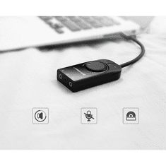 Ugreen 15 cm-es USB külső hangkártya fekete (40964) (UG40964)
