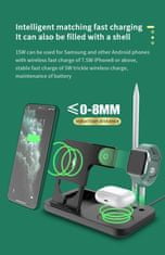 MXM 4 az 1-ben vezeték nélküli töltő mobiltelefonhoz, fülhallgatókhoz, tollhoz és órához - fehér színű