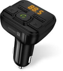 Connect IT InCarz Bluetooth adó, kihangosító, töltő, 2xUSB+Micro SD kártya, FEKETE