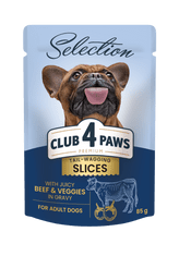 Club4Paws Premium  Nedves kutyaeledel - Marhahús zöldségekkel mártásban 12x85g