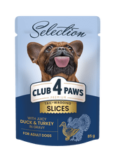 Club4Paws Premium  Nedves kutyaeledel - Kacsa és pulyka mártásban 12x85g