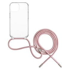 FIXED Pure Neck rózsaszín nyakpántos védőtok Apple iPhone 15 Plus számára (FIXPUN-1201-PI)