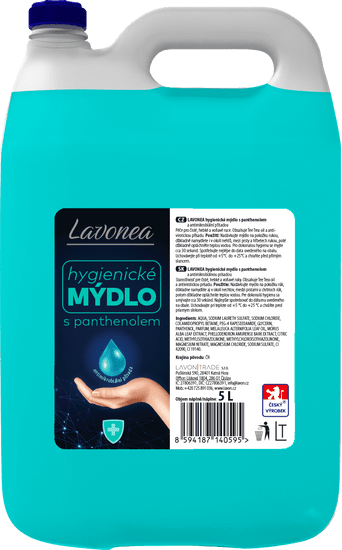 Lavonea Higiéniai szappan panthenollal, antimikrobiális adalékkal, 5 l