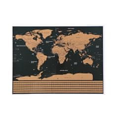 Malatec Nagy, lekaparható világtérkép zászlókkal Deluxe 82 x 59 cm fekete