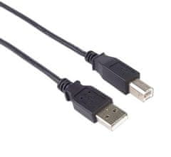 PremiumCord USB 2.0 kábel, A-B, 3m, fekete