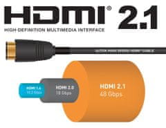 PremiumCord Ultra High Speed HDMI 2.1 optikai kábel 8K @ 60Hz, aranyozott 15m