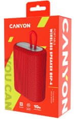 Canyon hangszóró BSP-4, BT V5.0, BLUETRUM AB5365A, 5W, 1200mAh, USB-C, microSD, piros színű