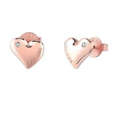 Guess Gyönyörű bronz fülbevaló Fluid Hearts JUBE02303JWRGT/U