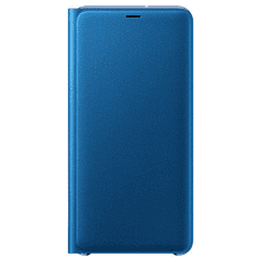 SAMSUNG Galaxy A7 (2018) SM-A750F, Oldalra nyíló tok, textil minta, kék, gyári (RS80820)