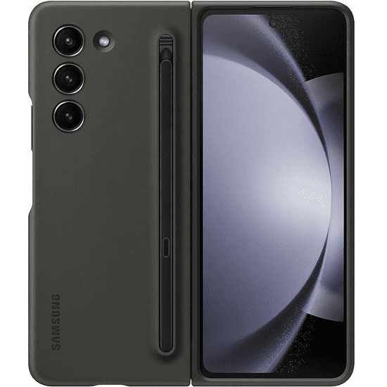 SAMSUNG Galaxy Z Fold5 SM-F946B, Műanyag hátlap védőtok, ultravékony, Ceruza tartó, sötétszürke, gyári (RS146760)