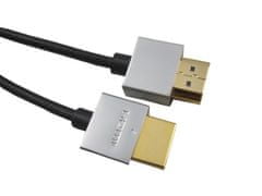 PremiumCord Slim HDMI High Speed + Ethernet kábel, aranyozott csatlakozókkal, 1,5m