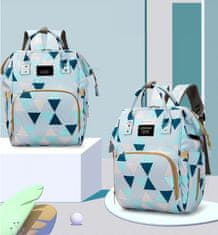 CoZy Pelenkázó hátizsák - Kék háromszög mintával