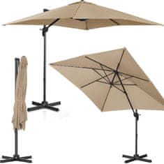 shumee Oldalsó kerti esernyő négyzet alakú rúdon 250 x 250 cm szürkésbarna