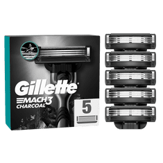 Gillette Mach3 Charcoal Tartalék borotvafejek férfiaknak, 5 db