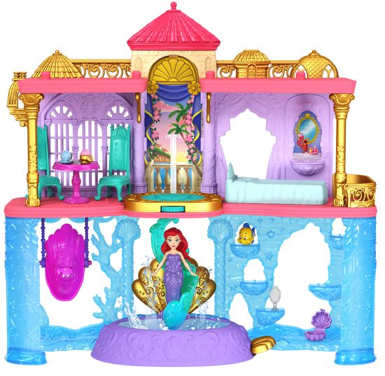 Disney Princess Ariel hercegnő baba és királyi kastély HLW95