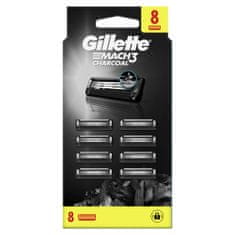 Gillette Mach3 Charcoal Tartalék borotvafejek férfiaknak, 8 db