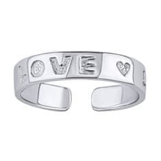 Silvego Nyitott ezüst lábgyűrű Aisha felirattal Love PRM11520R