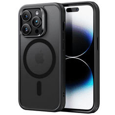 ESR Apple iPhone 14 Pro Max, Szilikon tok, közepesen ütésálló, légpárnás sarok, Magsafe kompatibilis, Classic Hybrid HaloLock, áttetsző/fekete (RS137750)