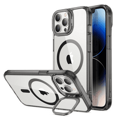 ESR Apple iPhone 14 Pro Max, Szilikon tok, közepesen ütésálló, légpárnás sarok, kitámasztóval, Magsafe kompatibilis, Classic Hybrid Stash Stand HaloLock, átlátszó/fekete (RS142367)