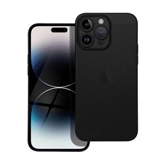 TokShop Apple iPhone 14 Pro Max, Műanyag hátlap védőtok, légáteresztő, lyukacsos minta, Breezy, fekete (RS142552)