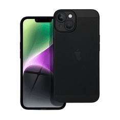 TokShop Apple iPhone 14, Műanyag hátlap védőtok, légáteresztő, lyukacsos minta, Breezy, fekete (RS142549)