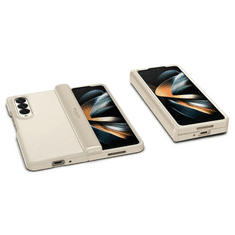 Spigen Samsung Galaxy Z Fold4 5G SM-F936B, Szilikon tok, műanyag hátlappal, Slim Armor Pro, csontfehér (RS143345)