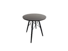 ShopJK Étkezőasztal 80 cm - fekete, skandináv stílus