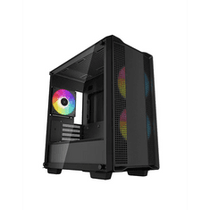 DEEPCOOL CC360 ARGB táp nélküli ablakos Micro-ATX ház fekete (R-CC360-BKAPM3-G-1) (R-CC360-BKAPM3-G-1)