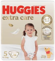 4x HUGGIES Extra Care 5 eldobható pelenka (12-17 kg) 28 db