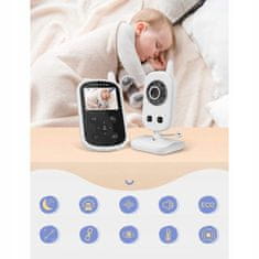 Dexxer Bébiszitter éjszakai videokamerával és 2,4 hüvelykes LCD 300 méteres babafigyelővel