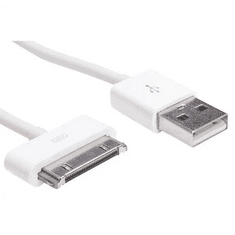 Akyga USB-A - Apple 30-pin kábel 1m fehér (AK-USB-08) (AK-USB-08)