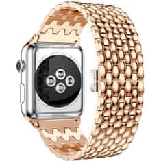4wrist Sárkány mintázatú acél szíj Apple Watch-hoz 42/44/45/49 mm - Rose Gold