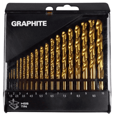 Graphite 57H199 HSS csigafúró készlet 1.0 - 10.0mm, 19 részes (57H199)