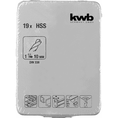 KWB fém spirálfúró készlet 19 részes (421944) (kwb421944)