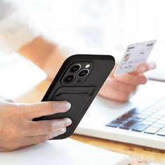 Haffner Apple iPhone 11 szilikon hátlap kártyatartóval - Card Case - fekete (PT-6745)