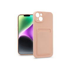 Haffner Apple iPhone 14 Plus szilikon hátlap kártyatartóval - Card Case - pink (PT-6736)