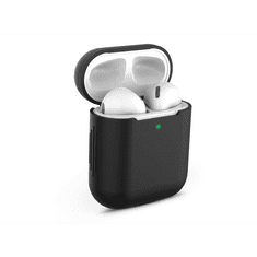 Szilikon védőtok Apple AirPods fülhallgatóhoz - fekete - ECO csomagolás